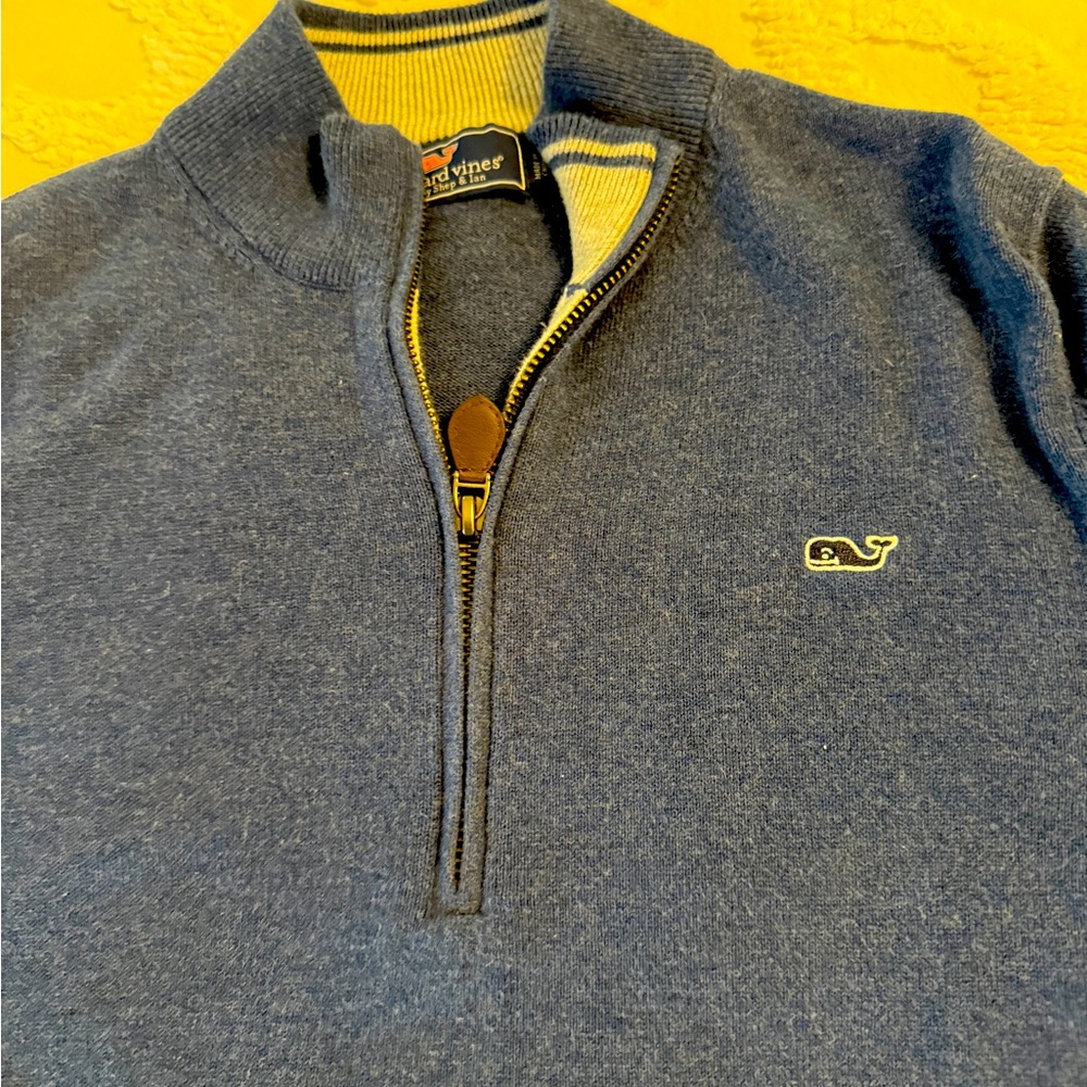 Vineyard Vines  Quarter-zip Sweater Boys size Large in blue. Barely used.